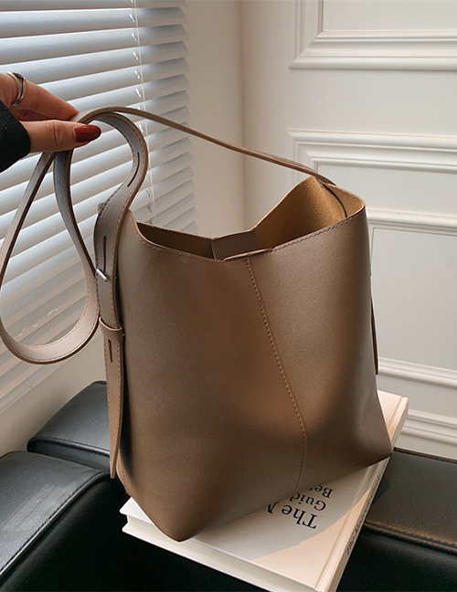 Fashion Brown Large Capacity Broadband Shoulder Bag