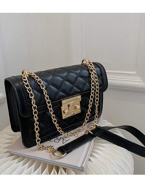 Fashion Black Diamond Chain Crossbody Bag