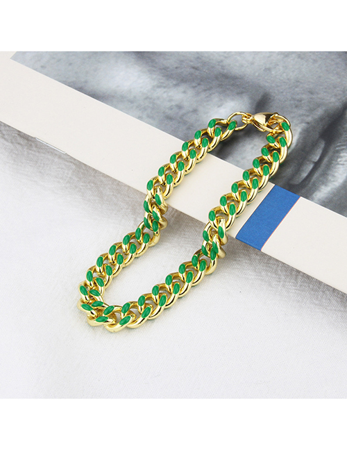Fashion Green Chain Titanium Steel Thick Chain Bracelet