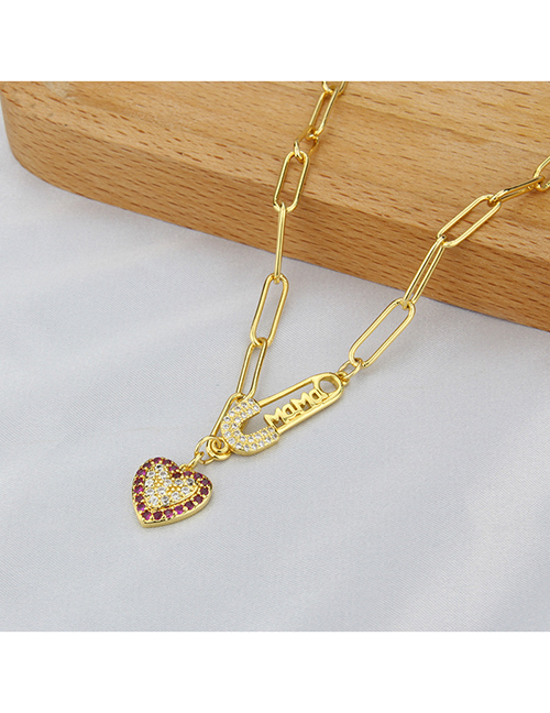 Fashion Copper Love Pin Chain Titanium Steel Chain Lightning Love Eye Necklace