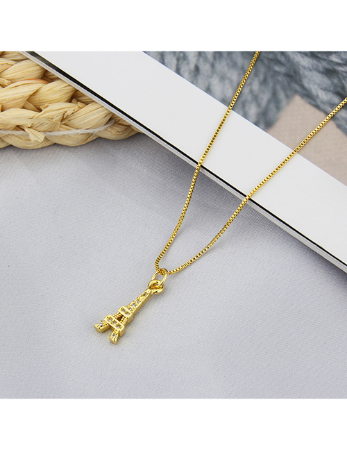 Fashion Gilded Tower Necklace Titanium Steel Cross Tower Tag Necklace