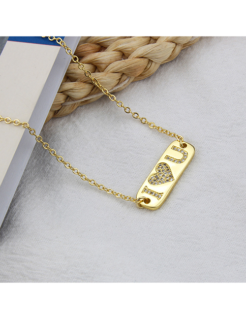 Fashion Letter Tag Copper Inlaid Zirconium Tag Cross Letter Necklace