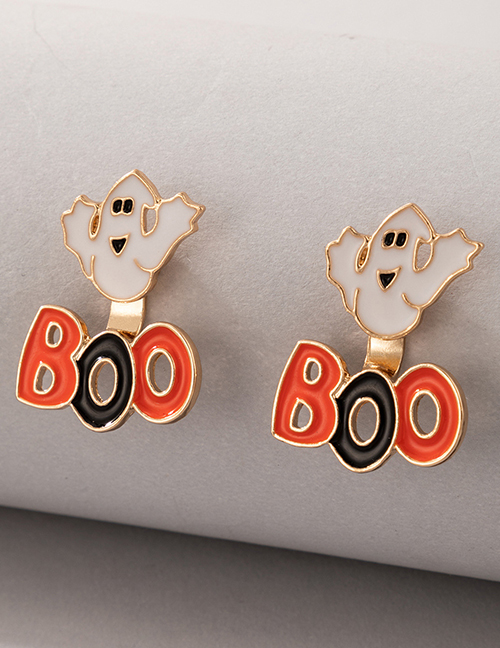 Fashion Gold Halloween Ghost Letter Earrings