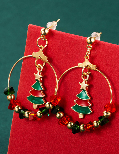Fashion Christmas Tree Christmas Tree Bow Earrings For The Elderly