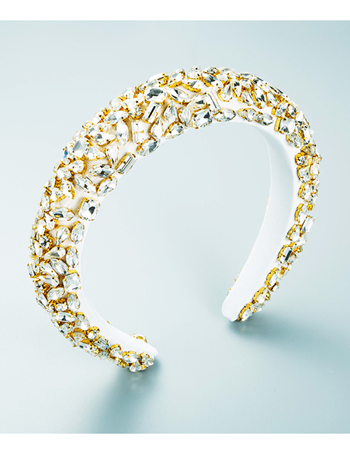 Fashion Gold Sponge Wide Side Stitched Headband