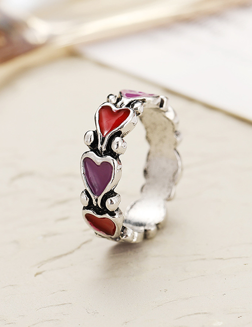Fashion Color Love Stitching Ring