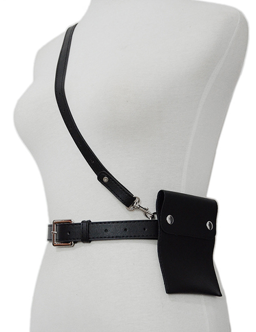 Fashion Black Thin Belt Diagonal Bag Belt