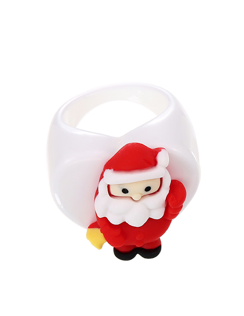 Fashion Santa Claus Resin Love Christmas Ring