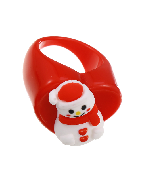 Fashion Snowman Resin Love Christmas Ring