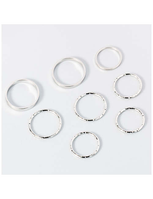 Fashion Silver Set Of 8 Alloy Ring Rings