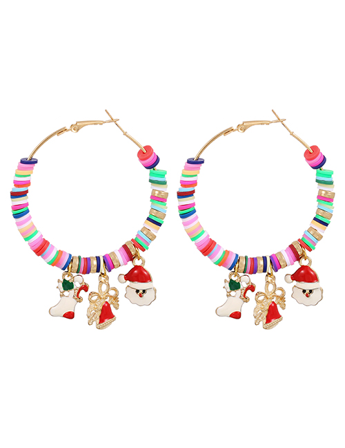 Fashion Color 2 Christmas Alloy Dripping Soft Ceramic Earrings