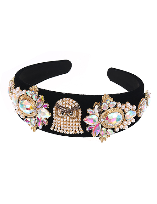 Fashion Ab Color Alloy Diamond Pearl Goblin Headband