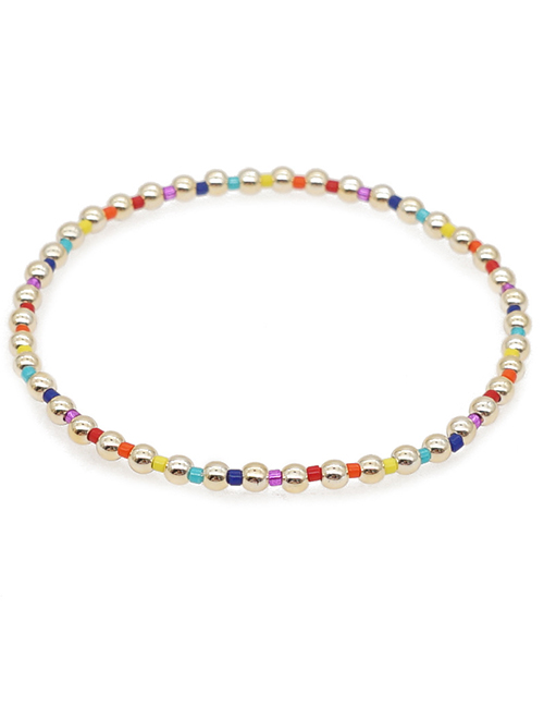Fashion Gold Geometric Mixed Color Beads Beaded Bracelet