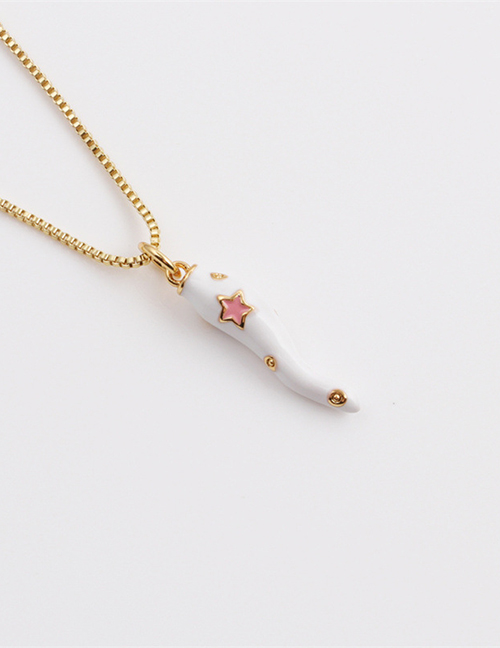 Fashion White Copper-plated Real Gold Dripping Oil Chili Necklace