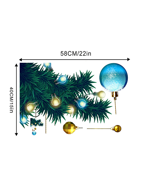 Fashion 40*60cm In Bag Packaging Christmas Tree Glass Window Wall Stickers