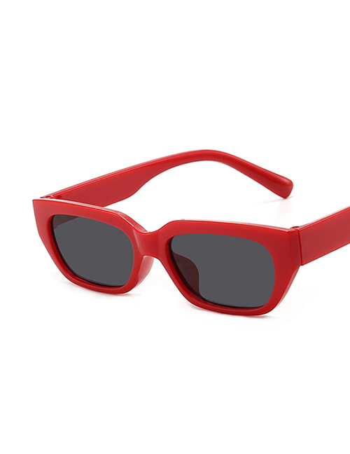 Fashion Red And Grey Tablets Small Frame Sunglasses