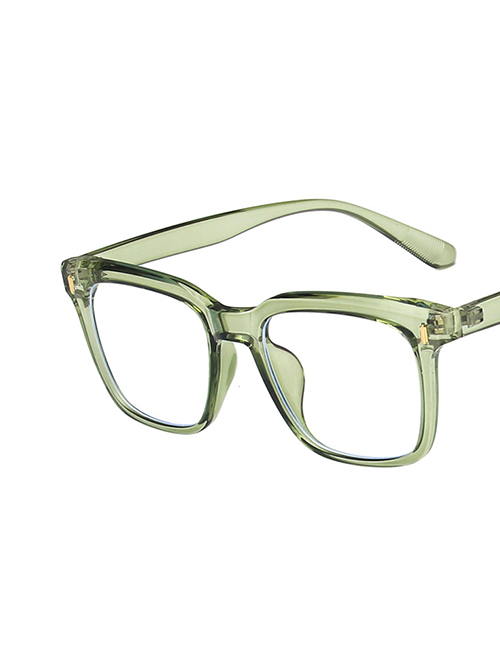 Fashion Transparent Green Square Rice Nail Flat Glasses Frame