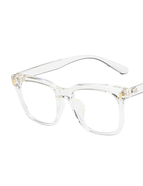 Fashion Transparent White Square Rice Nail Flat Glasses Frame
