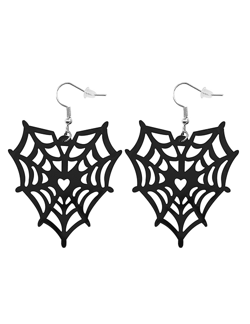 Fashion Heart Spider Web Acrylic Plate Ghost Spider Skull Bat Earrings