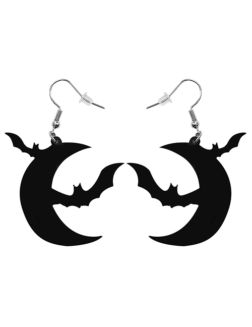 Fashion Crescent Tree Acrylic Plate Ghost Spider Skull Bat Earrings