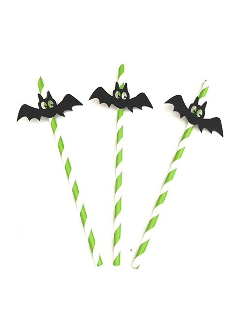 Fashion Bat Straws Pack Of 10 10 Halloween Straws/pack