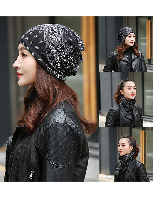 Fashion Y Dual-purpose Turban With Printed Pile-up Cap