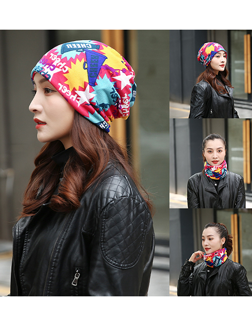 Fashion D-4 Dual-purpose Turban With Printed Pile-up Cap