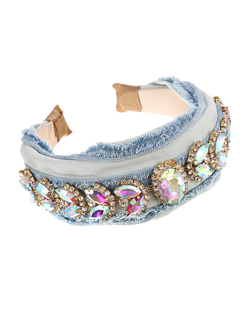 Fashion Ab Color Alloy Diamond-studded Denim Headband