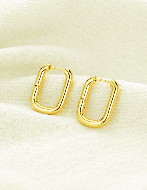 Fashion Gold Pure Copper Geometric Square Ear Ring