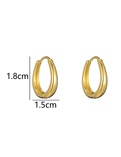 Fashion Small Gold Curved Smooth Drop Earrings