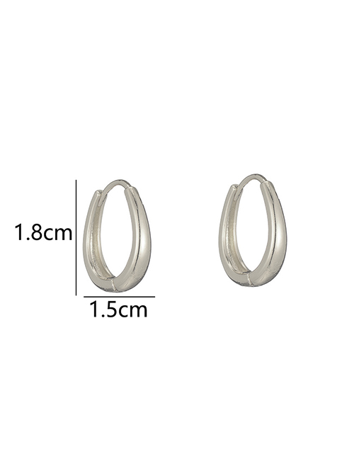 Fashion Small Silver Curved Smooth Drop Earrings