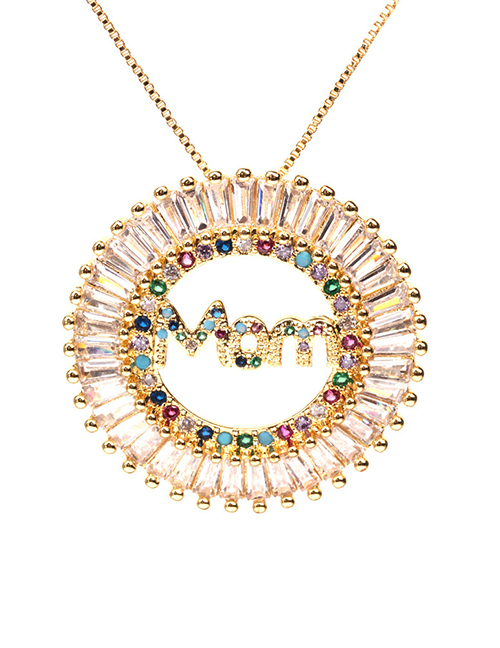 Fashion Fancy Diamond Letter Necklace With Micro Inlaid Colored Diamonds