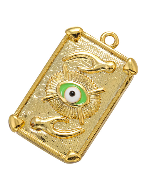Fashion Green Hands Dripping Eyes Square Geometry Palm Diy Accessories