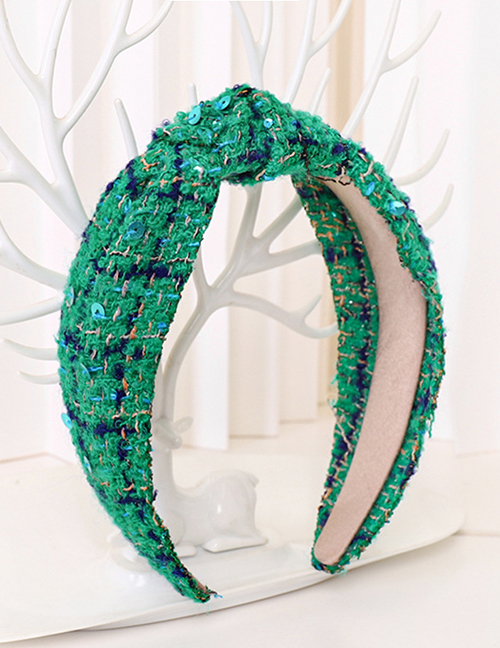 Fashion Green Woolen Knitted Knotted Headband