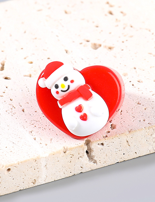 Fashion Snowman Christmas Resin Elk Cane Love Ring
