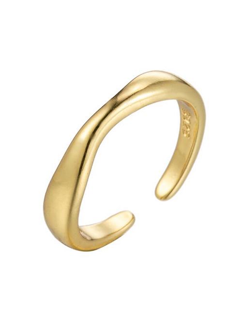 Fashion Golden-8 Stainless Steel Irregular Drop Opening Ring