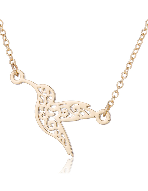Fashion Necklace Gold Stainless Steel Hummingbird Necklace