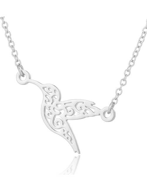 Fashion Necklace Silver Stainless Steel Hummingbird Necklace