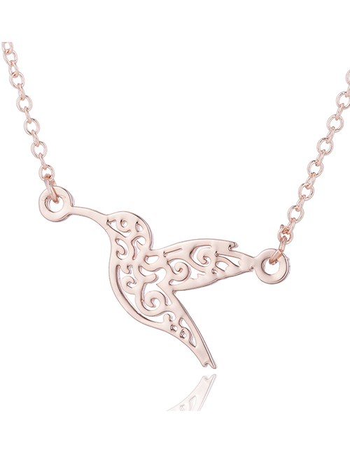 Fashion Necklace Rose Stainless Steel Hummingbird Necklace
