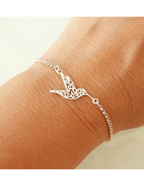 Fashion Silver Bracelet Stainless Steel Hummingbird Bracelet