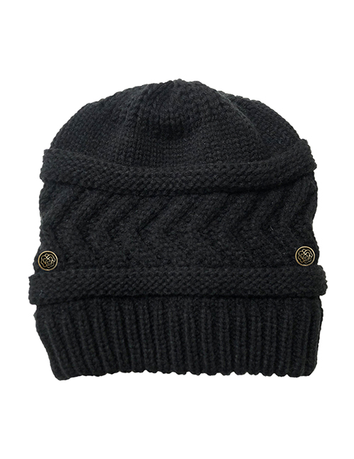 Fashion Black Knitted Woolen Hat