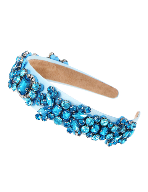Fashion Blue Alloy Diamond Geometric Headband