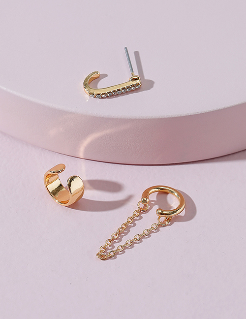 Fashion Gold Metal Geometric Open Chain Earring Set