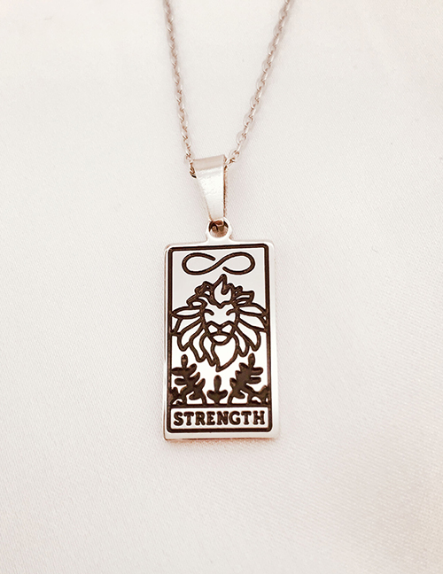 Fashion Strength Titanium Steel Painted Oil Tarot Necklace