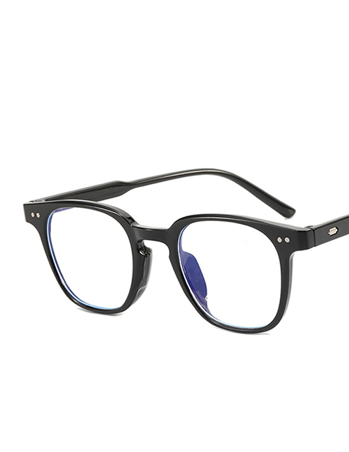 Fashion Bright Black And White Rice Nail Flat Glasses Frame