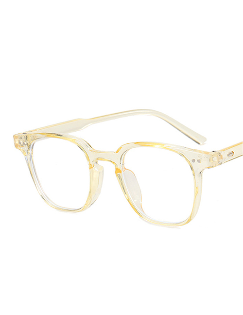 Fashion Transparent Yellow And White Film Rice Nail Flat Glasses Frame