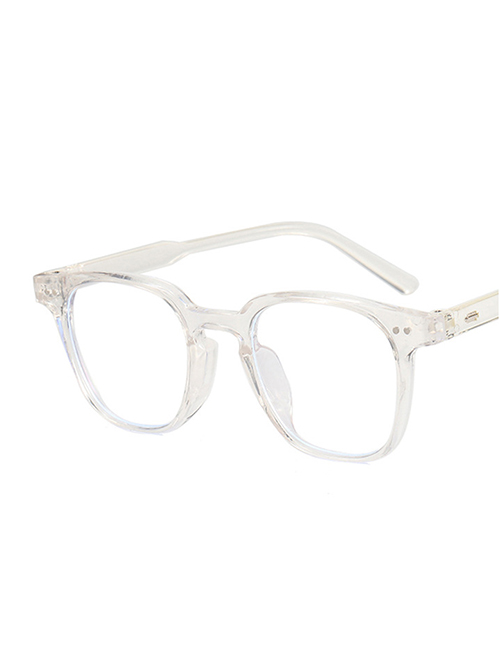 Fashion Transparent White Film Rice Nail Flat Glasses Frame