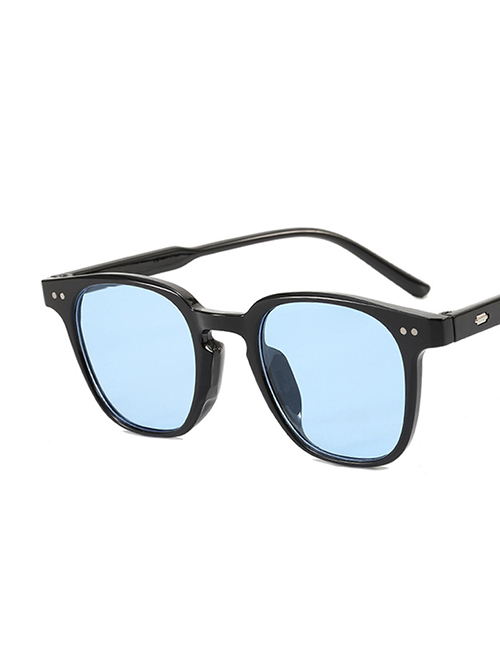 Fashion Bright Black And Blue Film Rice Nail Flat Glasses Frame