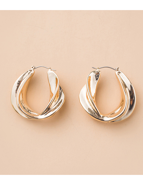 Fashion Gold Color Brass Gold-plated Geometric Circle Earrings