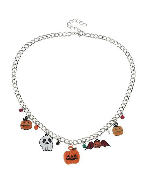 Fashion Pumpkin Halloween Pumpkin Imp Bat Necklace